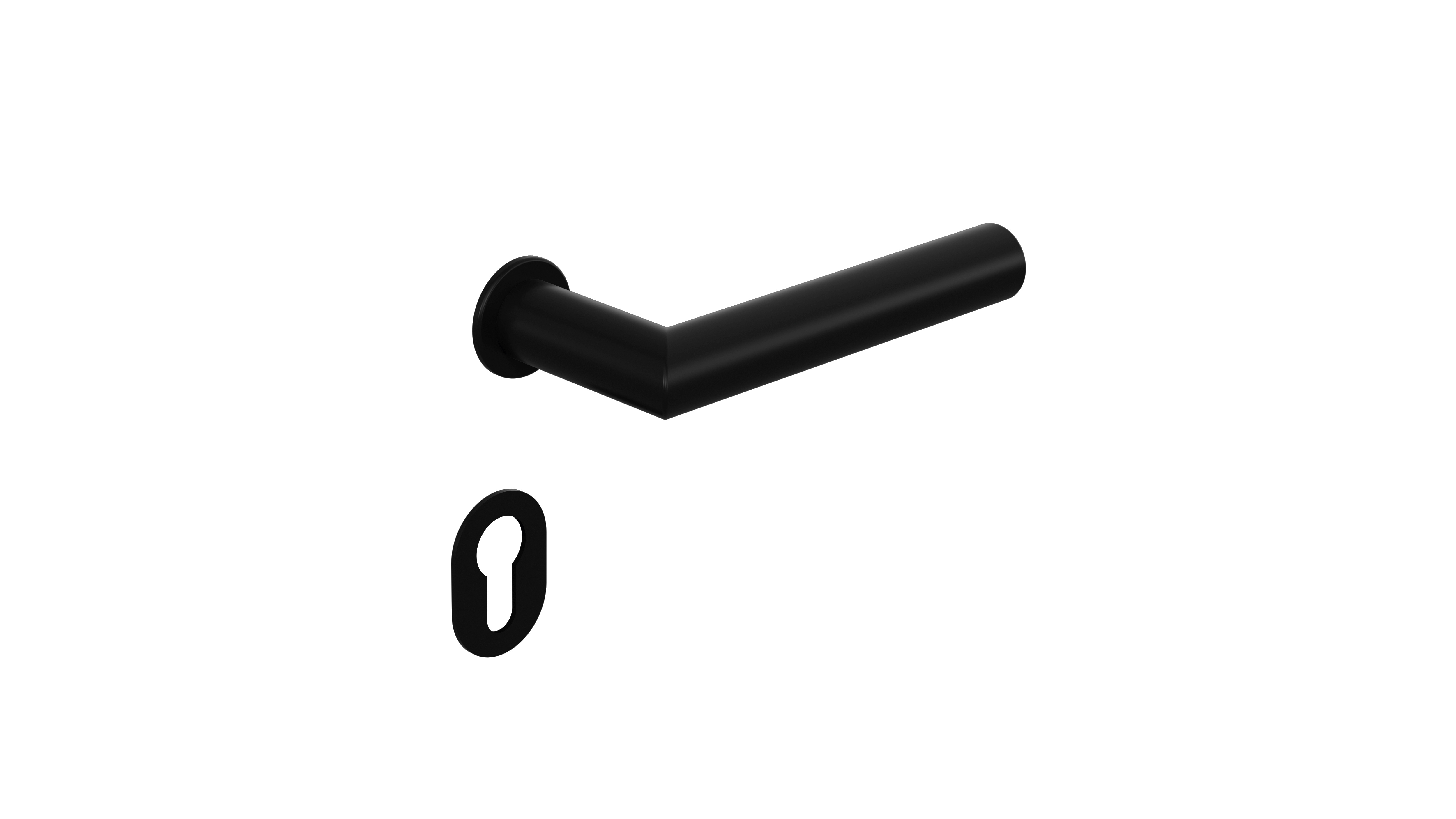 HEWI Zimmergarnitur ohne Schlüsselrosetten, System 162, BB, Vierkant 8, Türstärke 40, tiefschwarz