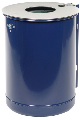 RENNER Abfallbehälter H510xØ360mm 50l kobaltblau Befestigungsschiene