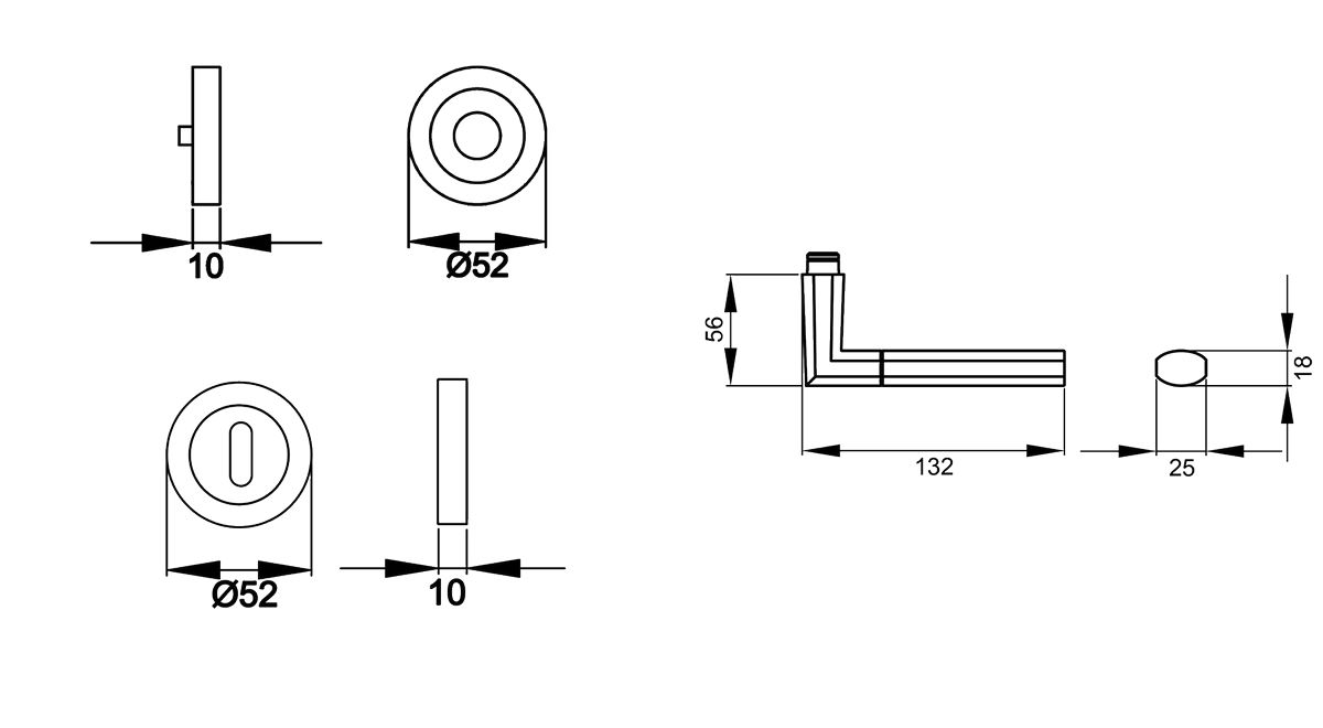 KARCHER DESIGN Drückergarnitur ER48 BB0 71 - Oregon, Buntbart, Edelstahl