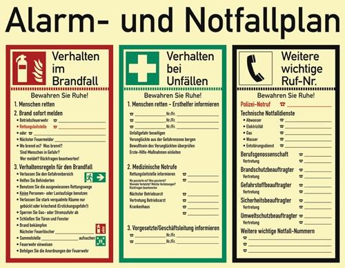 Alarm-/Notfallplan ASR A1.3/DIN EN ISO 7010/DIN 67510 L620xB480mm Ku.