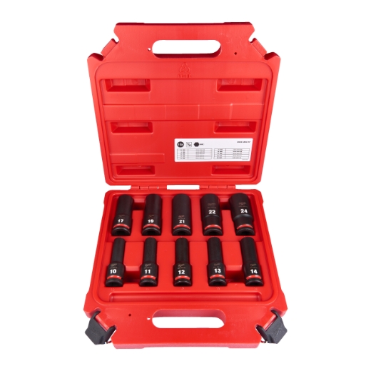MILWAUKEE 10-teiliges Set SHOCKWAVE Schlagnuss 1/2" lang Set