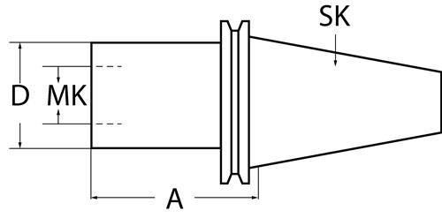 PROMAT Kegelhülse DIN 69871AD MK2 SK40 A.-L.50mm PROMAT