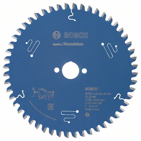 BOSCH Kreissägeblatt Expert for Aluminium, 160 x 20 x 2,2 mm, 52