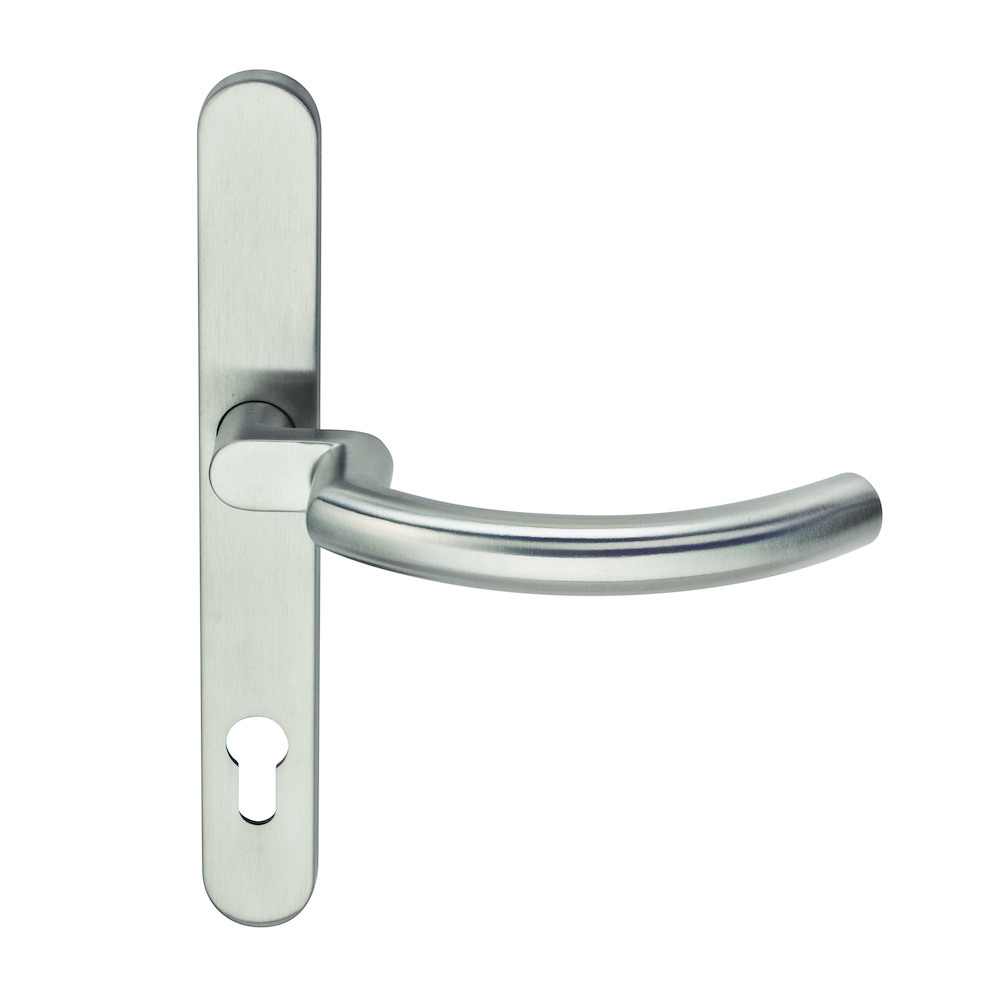 BKS FH Drücker-Halbgarnitur mit Langschild OFFICE B-72140, oval, Edelstahl matt