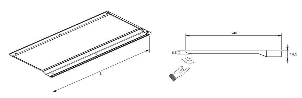 L&S Anbauleuchte Solaris UC 12 V 17 W NW 1000x246 mm IR-schwarz