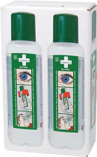 CEDERROTH Augenspülflasche 2 x 0,5l DIN EN15154-4 CEDERROTH