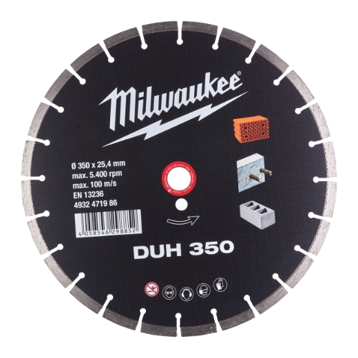 MILWAUKEE für harte Materialien Diamanttrennscheibe DUH 350 mm
