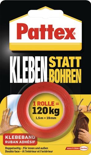 PATTEX Montageband Kleben statt Bohren transl.L.1,5m B.19mm Rl.PATTEX