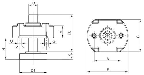 AMF Stützverlängerung Nr.6312S M20 Gewinde-L.69mm AMF