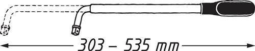 HAZET Radmutternschlüssel 722 12,5 mm(1/2 Zoll) L.min.303mm L.max.535mm HAZET