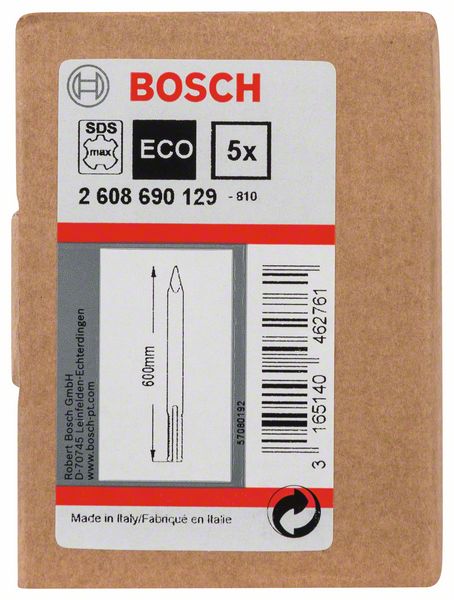 BOSCH Spitzmeißel mit SDS max-Aufnahme, 600 mm, 5er-Pack