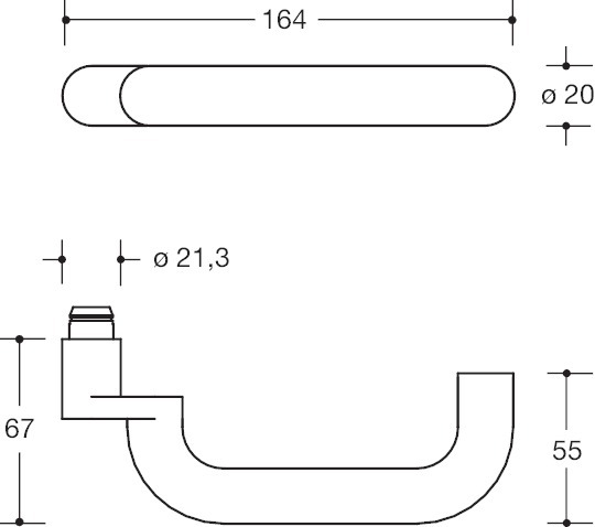 HEWI Drückergarnitur mit Rosetten 111R01.440, VK 8 mm, Polyamid, 111R01.440 95