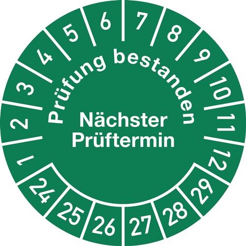 Nordwest Mehrjahresprüfplakette D.30mm Prüfung bestanden 24-29 Folie Btl.a 100 St.