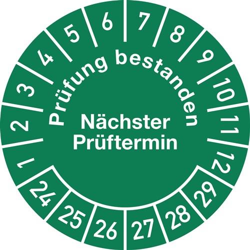 Mehrjahresprüfplakette D.30mm Prüfung bestanden 24-29 Folie Btl.a 100 St.