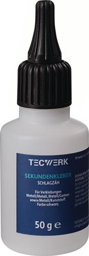 TECWERK Sekundenkleber schlagzäh 50g schwarz Flasche TECWERK