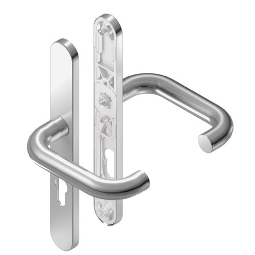BKS Drückergarnitur RONDO H1.1 mit Langschild B-70040, oval, EV1-Optik