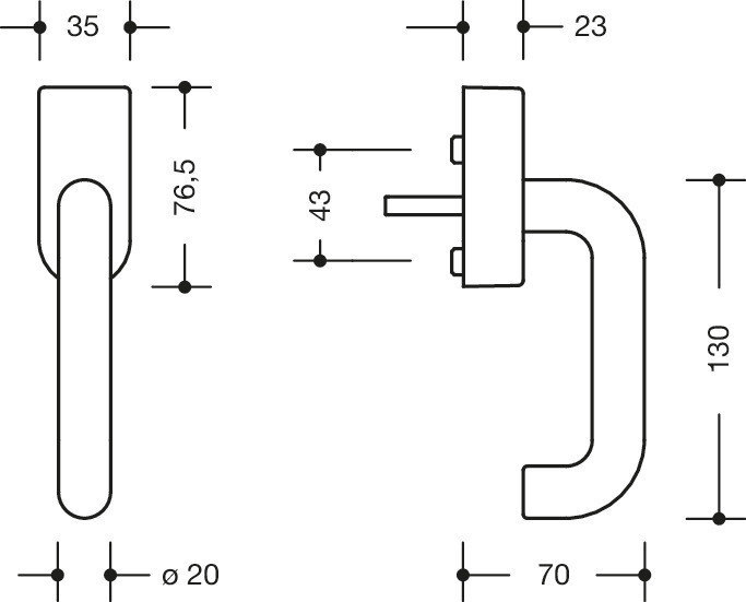 HEWI Fenstergriff absperrbar 111FGA.1K, Polyamid, 111FGA.1K 18