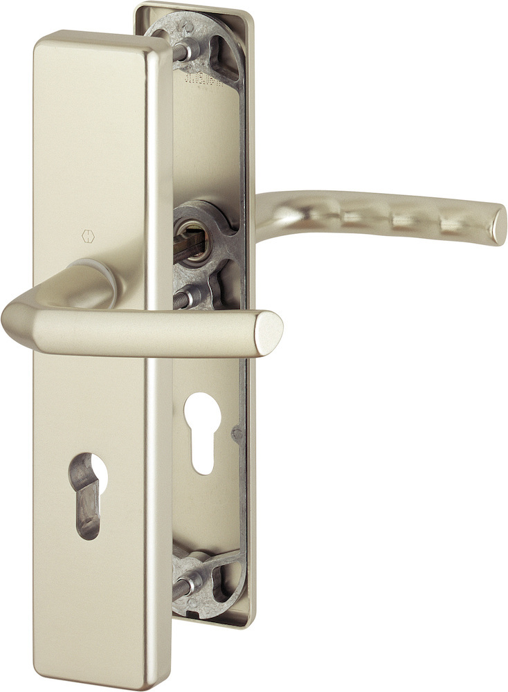 HOPPE® Schutz-Drückergarnitur mit Langschild Birmingham 1117/2222A/2440, 8/72 mm, Aluminium, 2550612