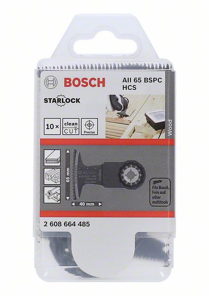 BOSCH HCS Tauchsägeblatt AII 65 BSPC Hard Wood, 40 x 65 mm, 10er-Pack