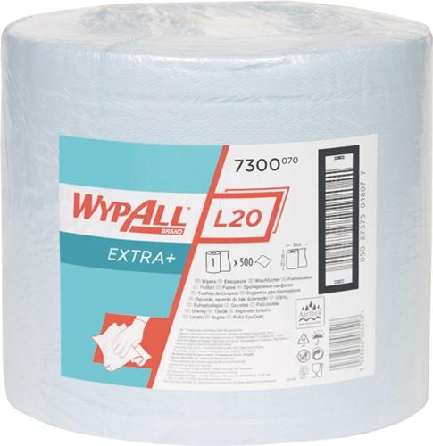 KIMBERLY-CLARK Wischtuch WYPALL L20 7300 L380xB235ca.mm blau 2-lagig 500 Tü./Rl.