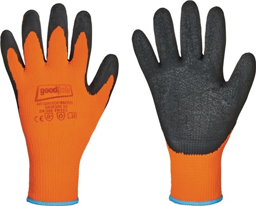 GOODJOB Kälteschutzhandschuh Eco Winter Gr.11 schwarz/orange EN 388,EN 511 Kat.II 12 PA