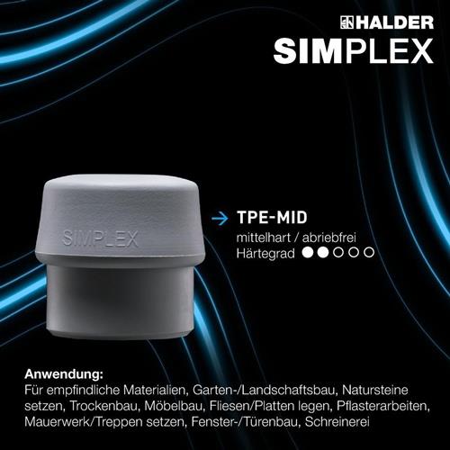 HALDER Schonhammer SIMPLEX L.370mm Kopf-D.50mm weich/mittelhart HO