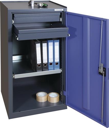 TECWERK Werkzeug-/Beistellschrank H1000xB500xT500mm 2Schubl.,1Bd.anthrazit/blau TECWERK