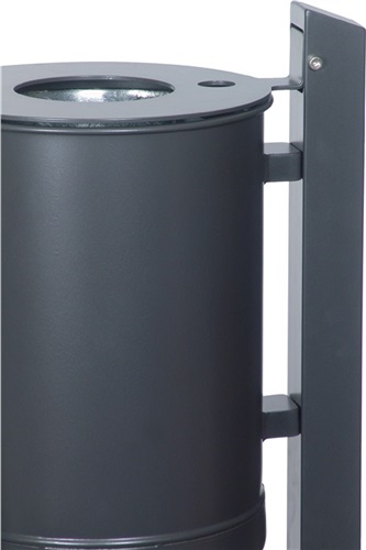 RENNER Abfallbehälter H515xØ380mm 50l anthrazit-eisenglim. ungelocht Befestigungsschii