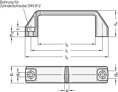 GANTER Bügelgriff GN 528 l1 117 ±1mm d1 8,5mm GANTER