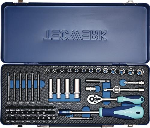 TECWERK Steckschlüsselsatz 61-tlg.1/4 Zoll SW 4-13mm Z.20 6KT TECWERK