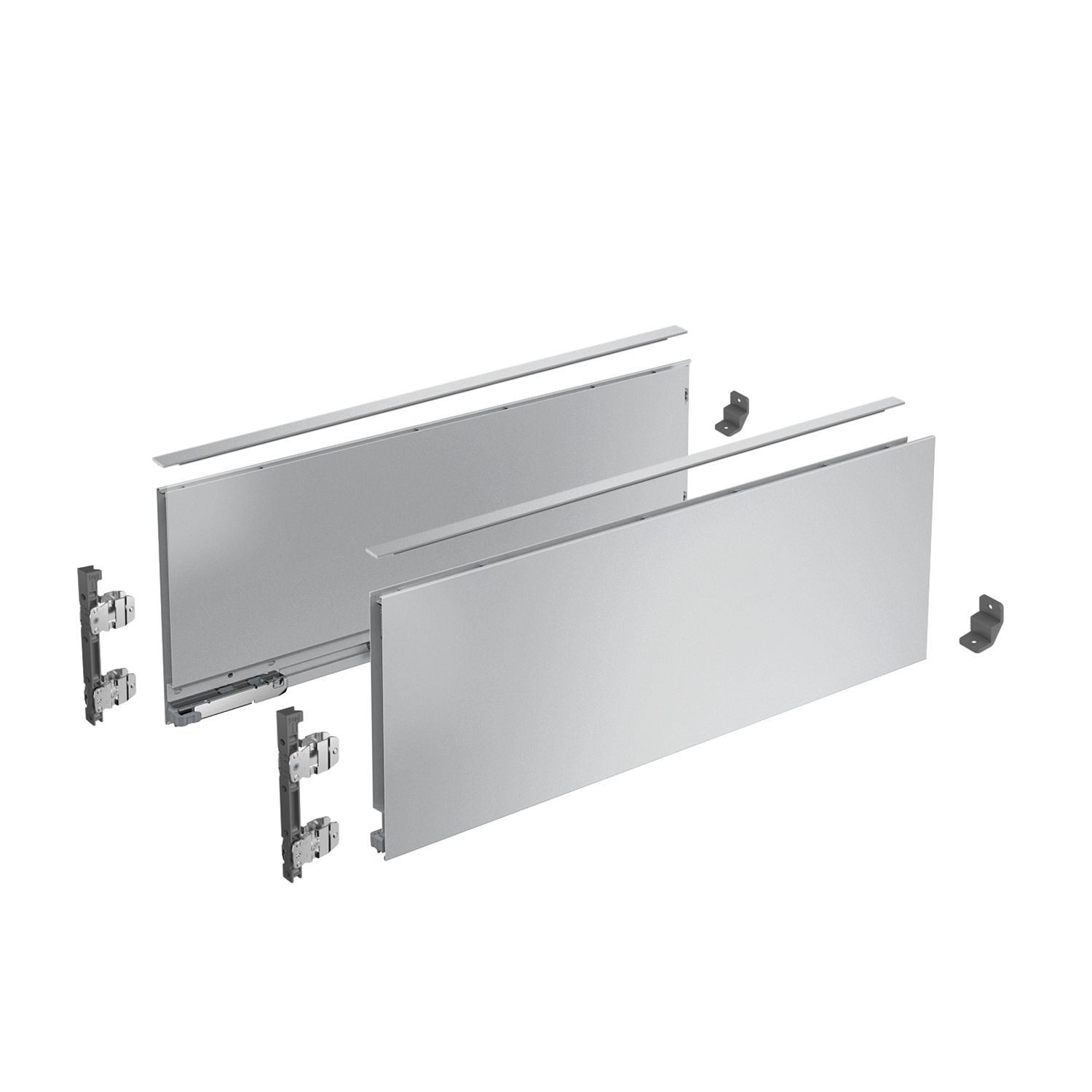 HETTICH AvanTech YOU Set Zarge, Höhe 187 mm x NL 650 mm, silber, links und rechts, 9353371
