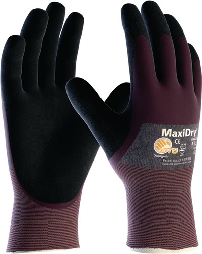 ATG Handschuhe MaxiDry® 56-425 Gr.10 violett/schwarz EN 388 PSA II ATG