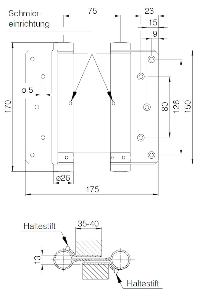 DENI Pendeltürband 3982, Stahl