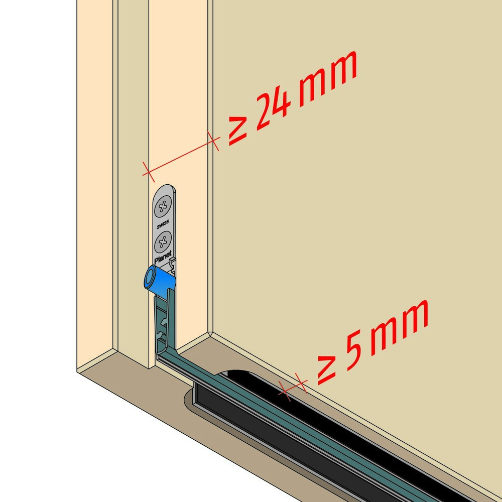 PLANET Türabsenkdichtung MinE-F/V, Silikon 710 mm grau