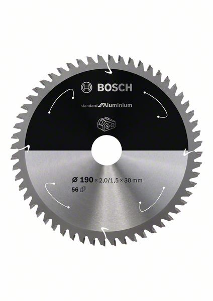 BOSCH Akku-Kreissägeblatt Standard for Aluminium, 190 x 2/1,5 x 30, 56 Zähne