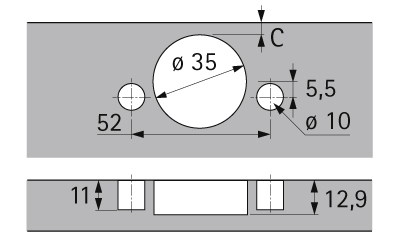 HETTICH Sensys 110°-Scharnier ohne Schließautomatik (Sensys 8675), obsidianschwarz, 9091774