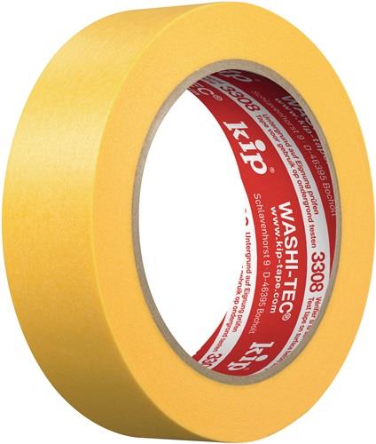 KIP Abdeckband 3308 WASHI-TEC®Premium Plus Goldkrepp® glatt gelb L.50m B.30mm Rl.KIP