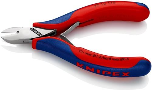 KNIPEX Elektronikseitenschneider L.115mm Form 1 Facette ja 2K-Hülle spiegelpol.KNIPEX