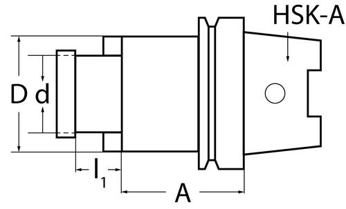 PROMAT Quernutaufsteckfräsdorn DIN 69893A Spann-D.22mm HSK-A63 A.-L.100mm PROMAT