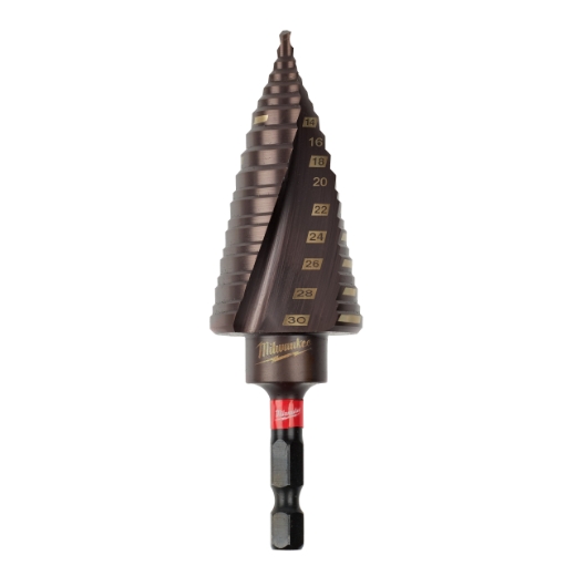 MILWAUKEE 4 bis 30 mm, 2 mm & 3 mm Stufen SHOCKWAVE Stufenbohrer