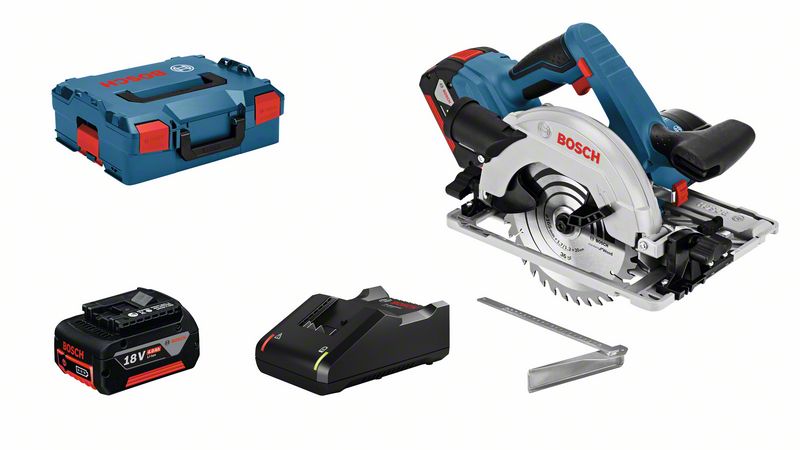 BOSCH Akku-Kreissäge GKS 18V-57 G, mit 2 x 4.0 Ah Li-Ion Akku, L-BOXX