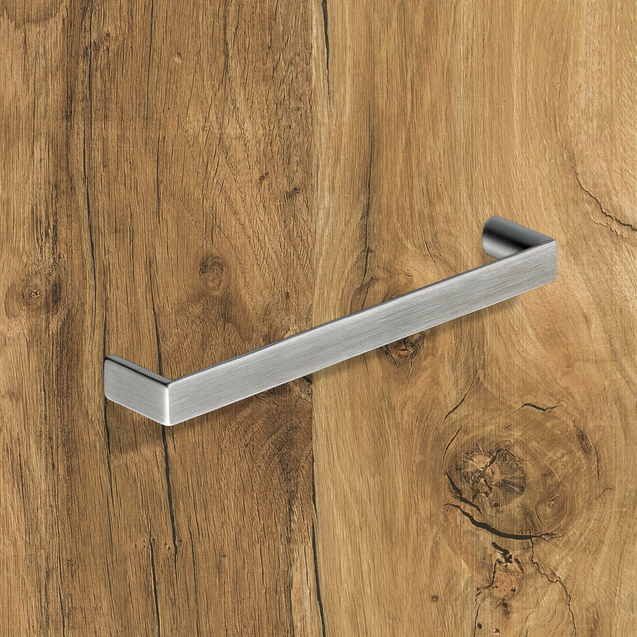 HETTICH Griff Baldone, •–• 128, L 136 mm, B 11 mm, H 26 mm, Edelstahl Optik gebürstet, 9995481 HETTICH Griff Baldone, •–• 128, L 136 mm, B 11 mm, H 26 mm, Edelstahl Optik gebürstet, 9995481