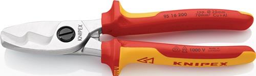 KNIPEX Kabelschere L.200mm Kopf verchr.VDE Mehrkomp.-Hüllen KNIPEX