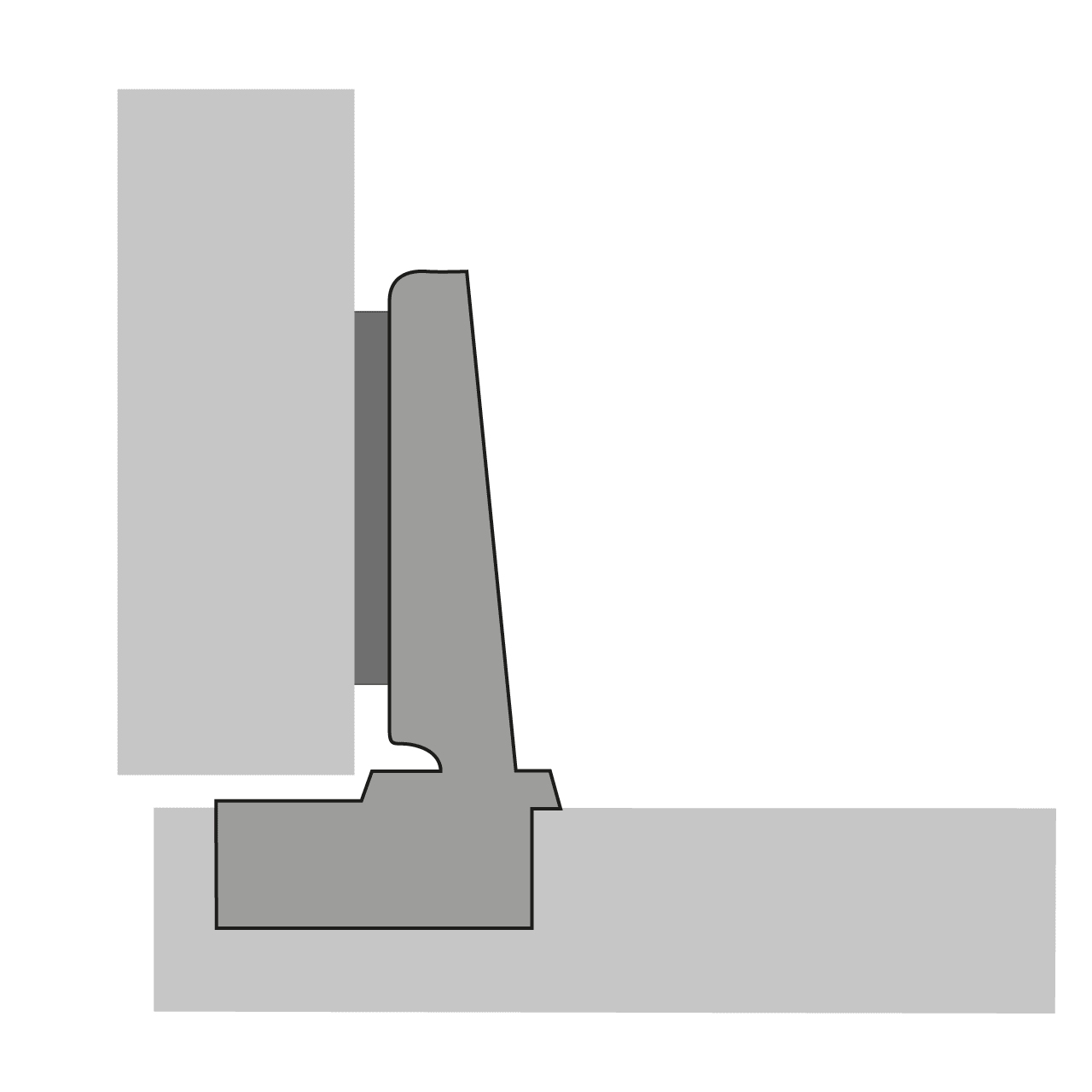 HETTICH Intermat 125°-Scharnier Spezial (Intermat 9944), vorliegend, TH 52 x 5,5 mm, zum Einpressen (ø 10 x 11), 73906