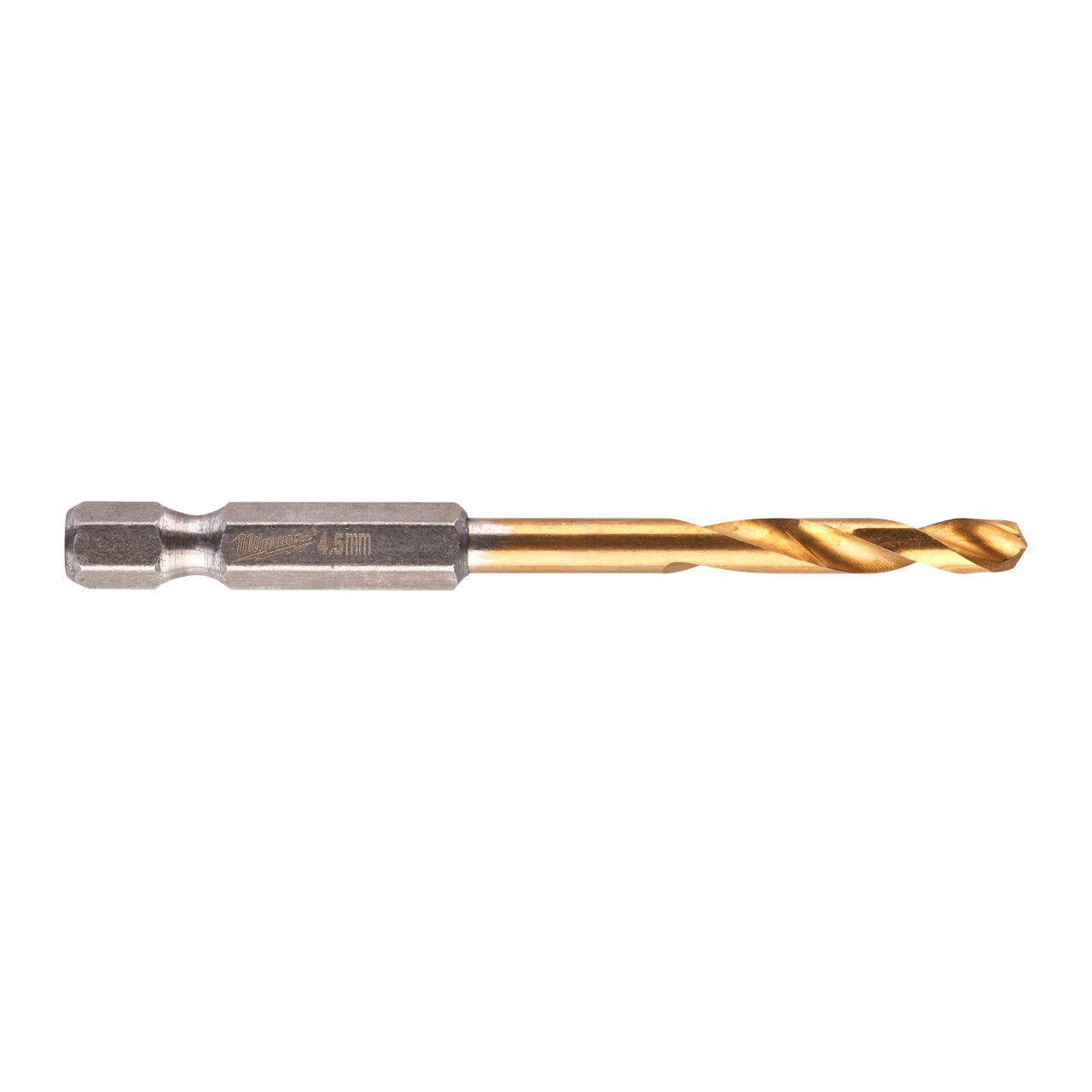 MILWAUKEE 4,5 x 76 mm SHOCKWAVE Metallbohrer HSS-G RED HEX Titan 1/4"