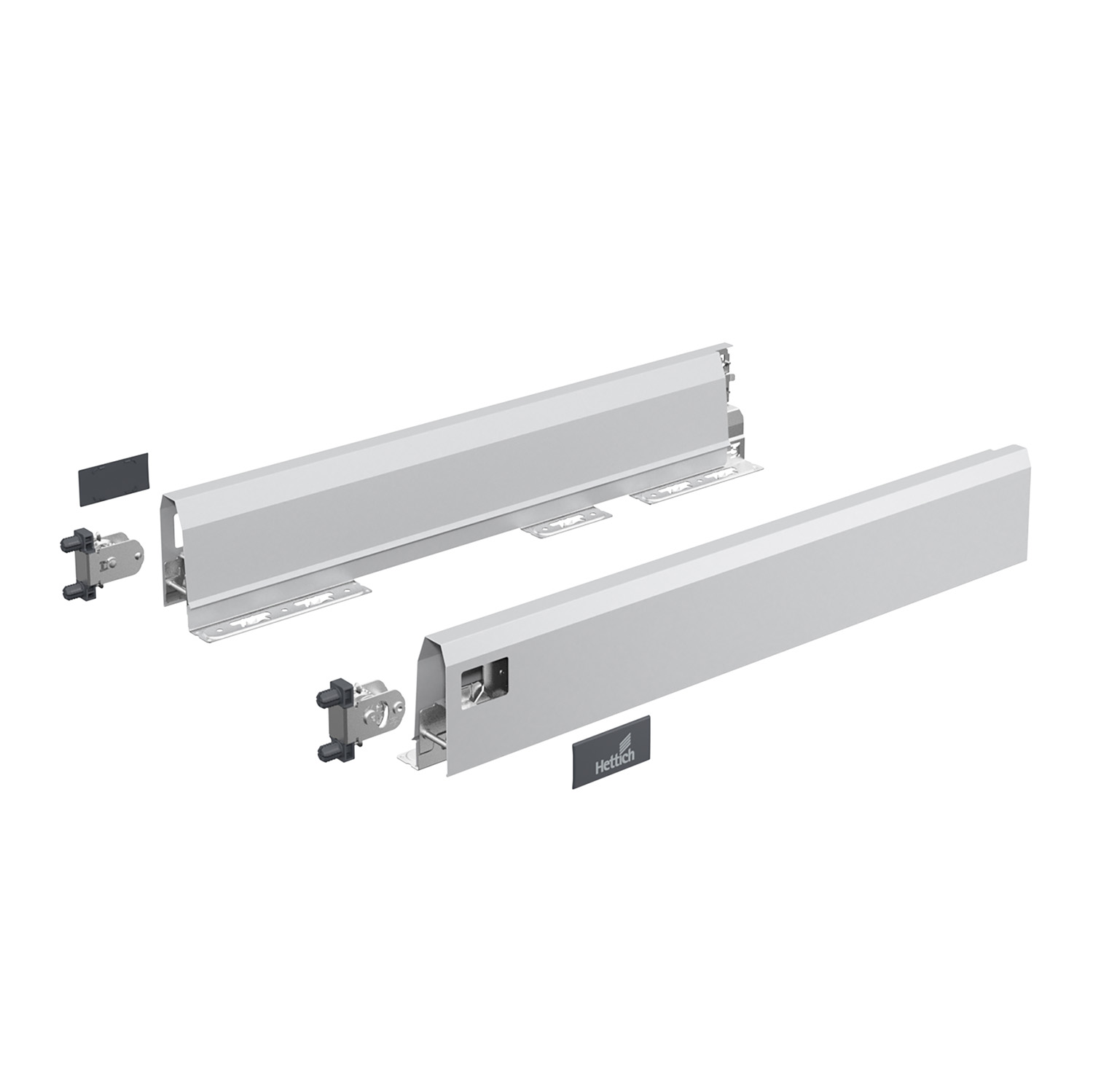 HETTICH Set Zarge ArciTech, 94 mm / 550 mm, silber, links und rechts, 9150620