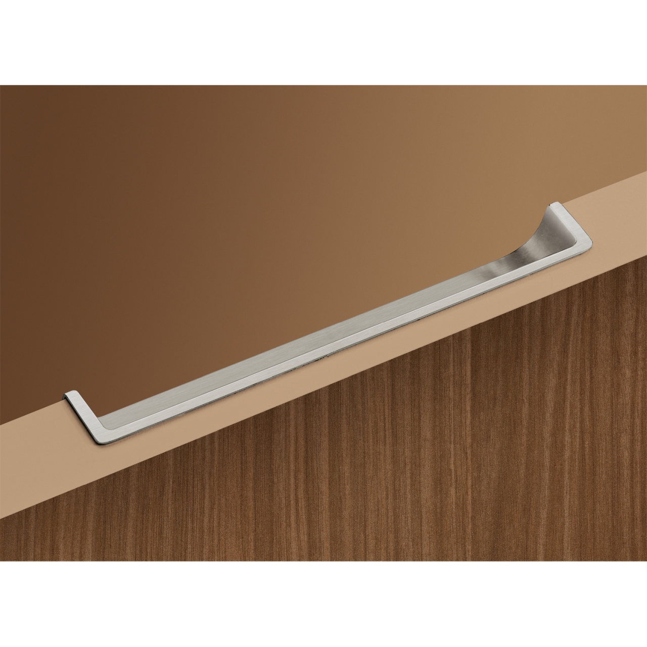 HETTICH Einsetzgriff Genzone, L 134 mm, B 16 mm, H 16 - 18,5 mm, Edelstahl Optik gebürstet, 9145263