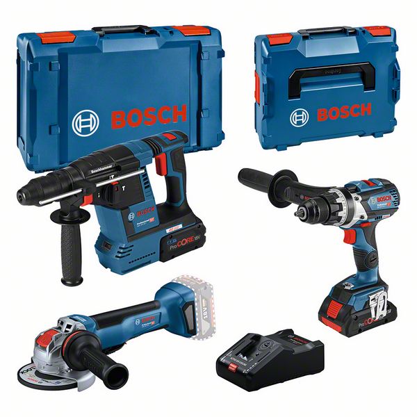 BOSCH Combo Kit 3 tool kit 18V Profi Set (GSR,GWX,GBH)