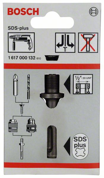 BOSCH SDS plus-Aufnahmeschaft für Bohrfutter, 1/2 Zoll-20 UNF