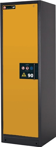 ASECOS Sicherh.-Schrank Typ 90 H1953xB599xT615mm grau/gelb Vollblechtüren